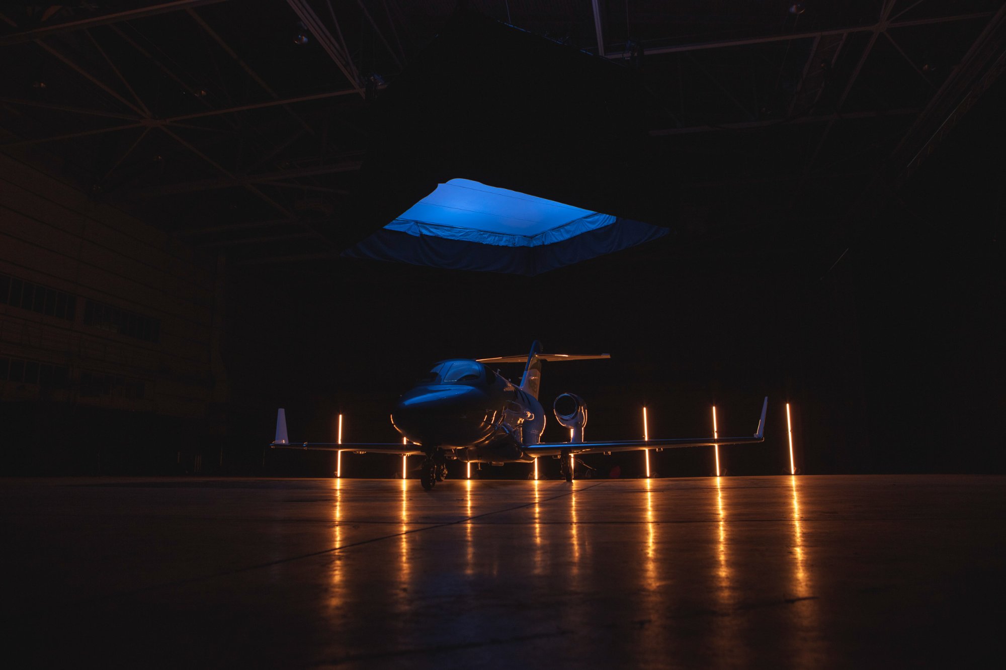 Hangar shoot — dramatic lighting